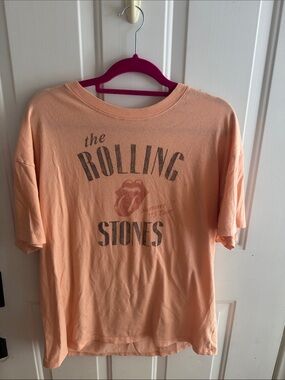 American Eagle Outfitters Peach Rolling Stones Graphic Tee